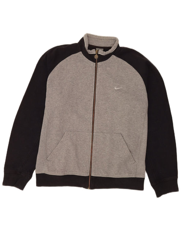 Nike Mens Tracksuit Top Jacket UK 38/40 Medium Grey Colourblock Sports