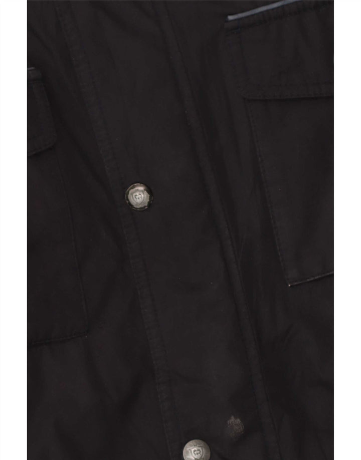 Massimo Dutti Mens Hooded Windbreaker Coat UK 40 Large Navy Blue