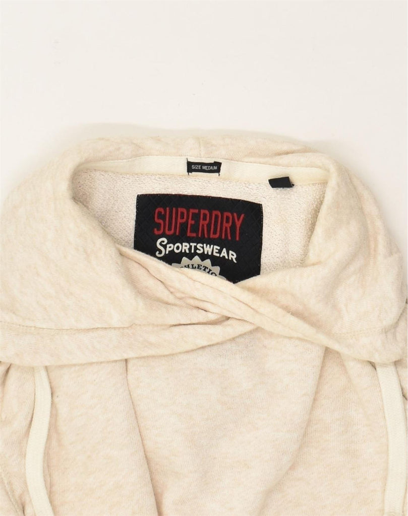 SUPERDRY Womens Hoodie Jumper UK 12 Medium Beige Cotton | Vintage Superdry | Thrift | Second-Hand Superdry | Used Clothing | Messina Hembry 