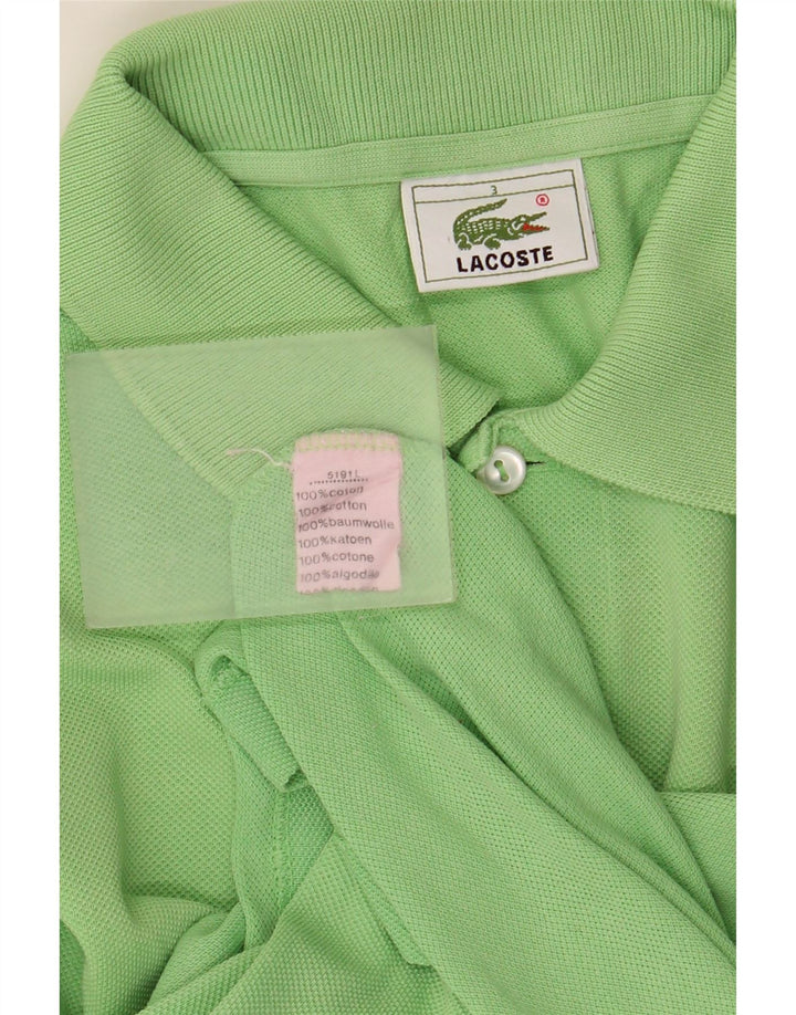 LACOSTE Mens Polo Shirt Size 3 Small Green Cotton