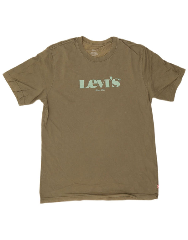 Levi's Mens Relaxed Graphic T-Shirt Top XS Khaki Cotton
