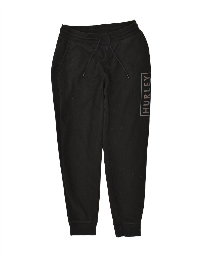 HURLEY Womens Tracksuit Trousers Joggers UK 14 Medium Black Cotton | Vintage Hurley | Thrift | Second-Hand Hurley | Used Clothing | Messina Hembry 