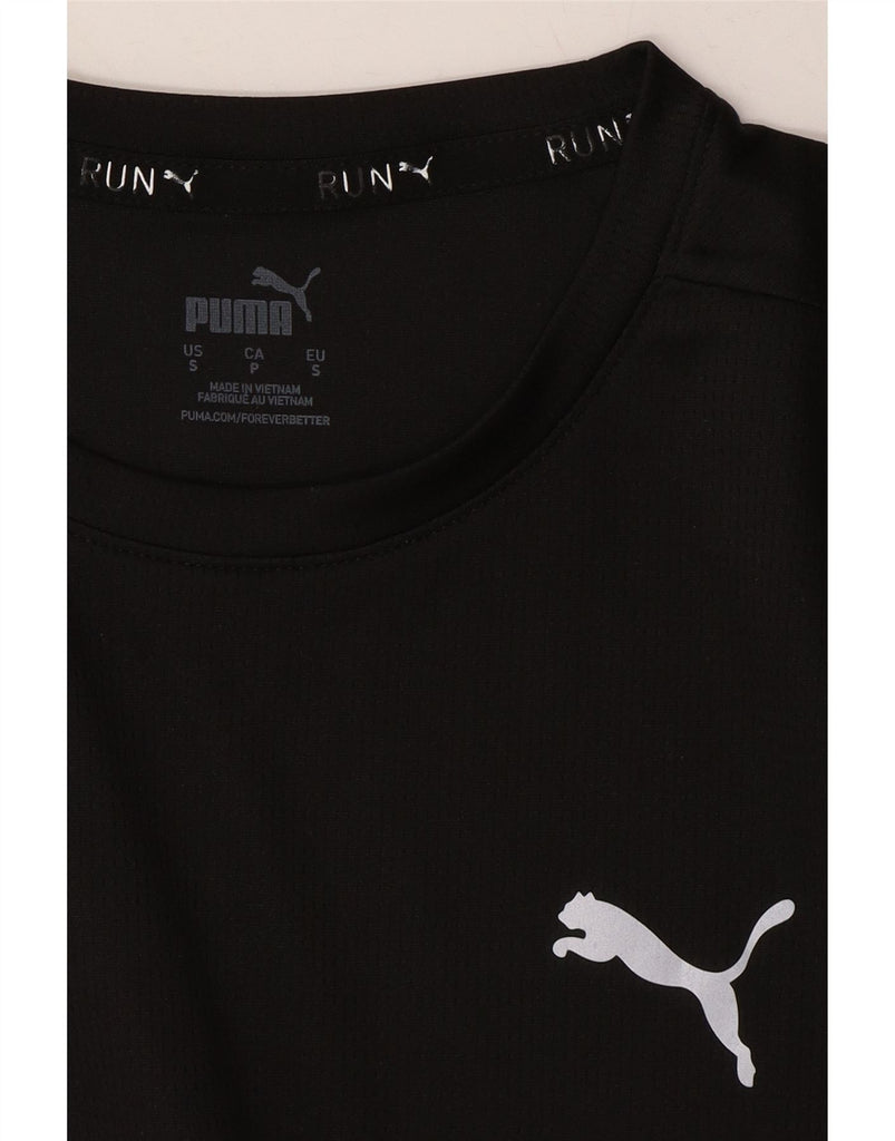 PUMA Mens T-Shirt Top Small Black Polyester Vintage Puma and Second-Hand Puma from Messina Hembry 