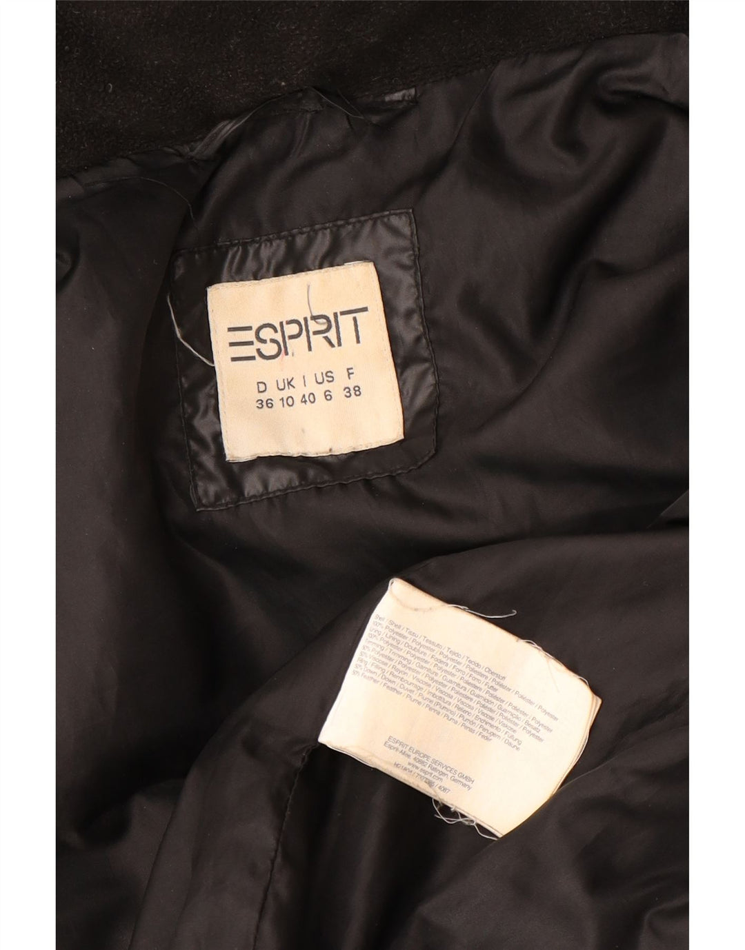 Esprit Womens Hooded Padded Gilet UK 10 Small Black Polyester
