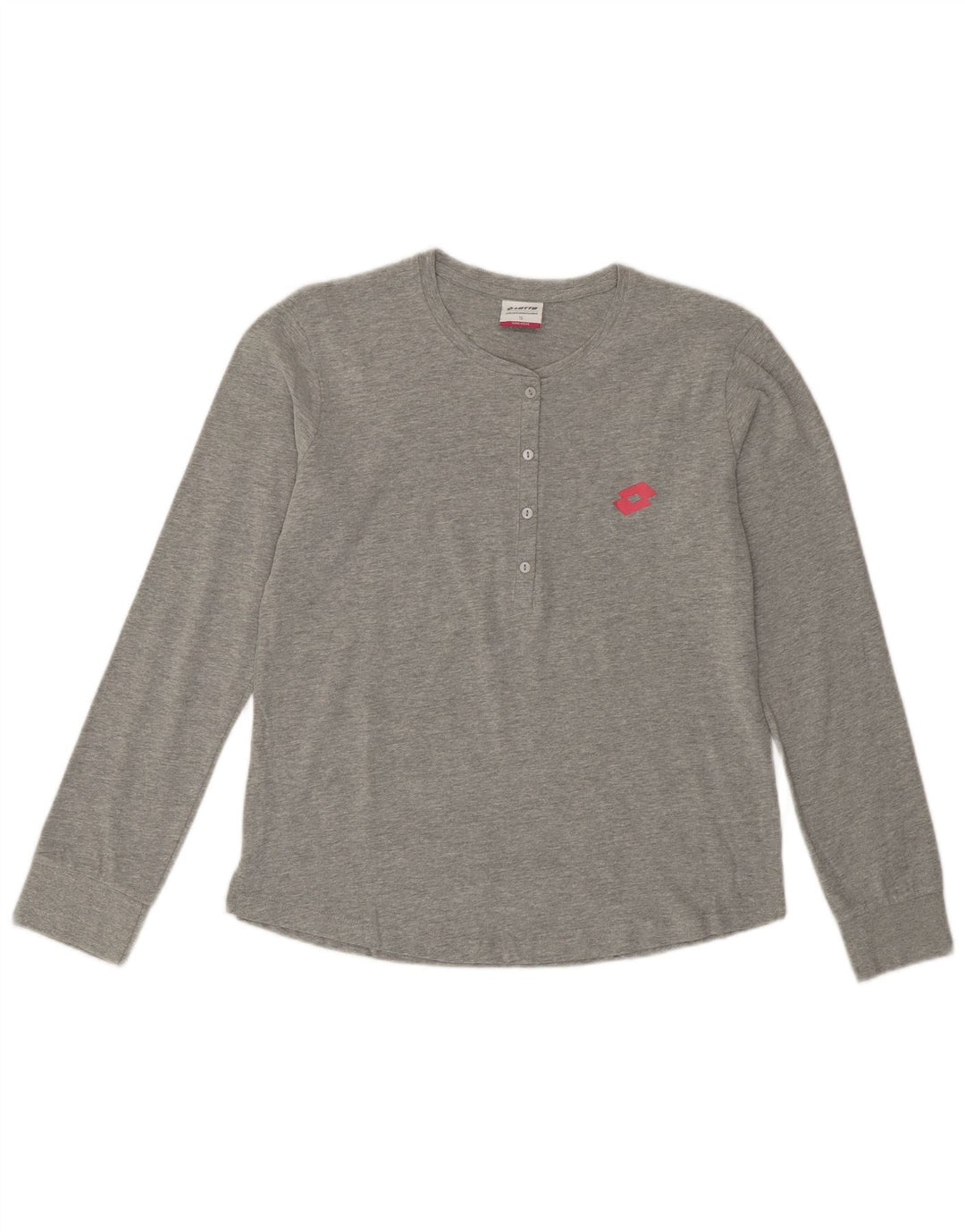 Lotto Womens Graphic Top Long Sleeve UK 10 Small Grey Cotton