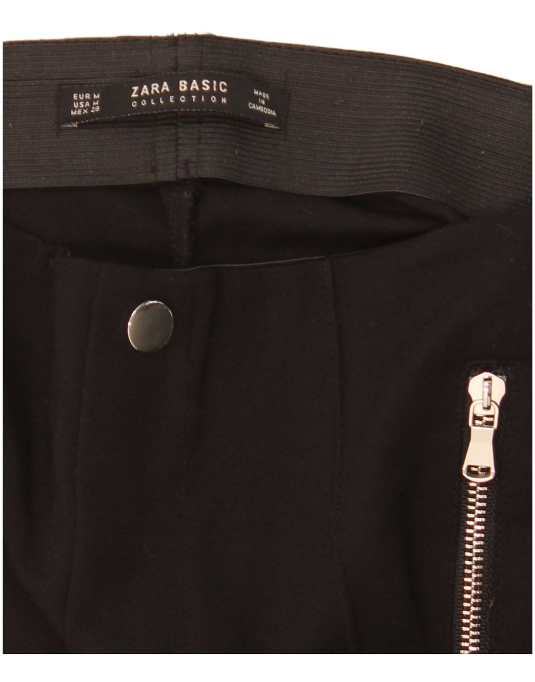 Zara Womens Skinny Cropped Trousers Medium W29 L25 Black