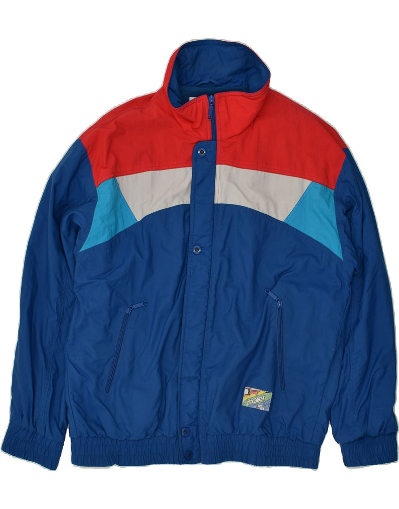 MAIER Mens Windbreaker Jacket IT 54 2XL Blue Colourblock Polyamide | Vintage Maier | Thrift | Second-Hand Maier | Used Clothing | Messina Hembry 