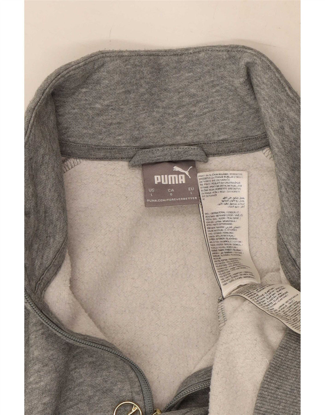 Puma Mens Tracksuit Top Jacket Large Grey Colourblock Cotton