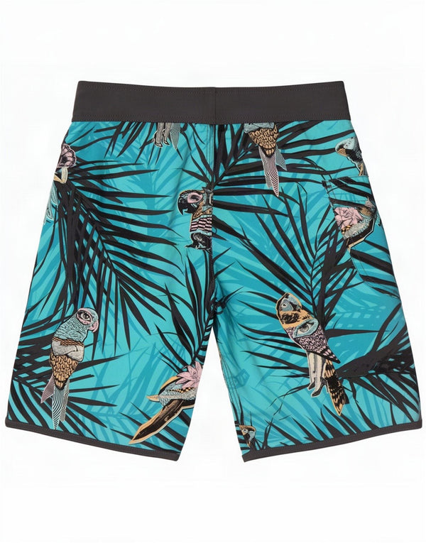 Volcom Boys Graphic Hawaiian Swimming Shorts 9-10 Years Green Beach