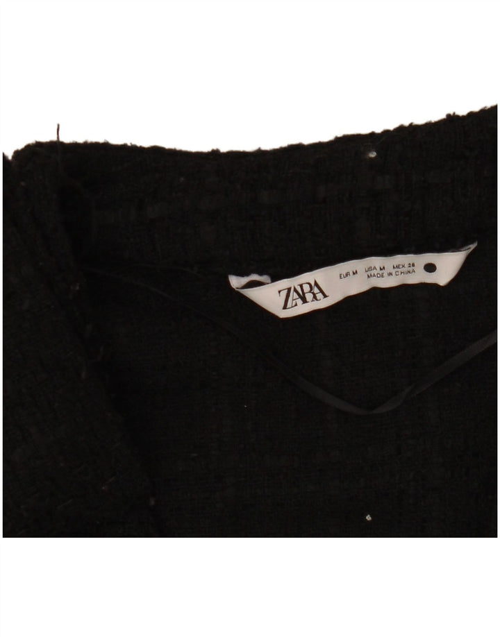 Zara Womens Longline Cardigan Sweater UK 14 Medium Black