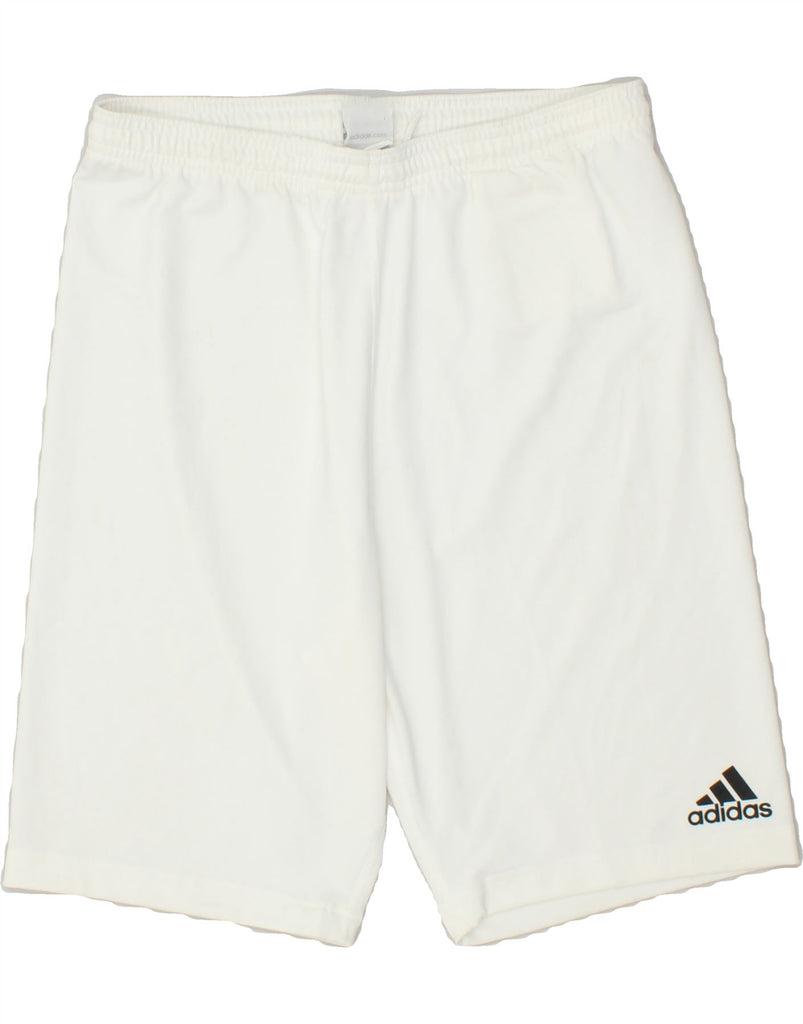 ADIDAS Boys Sport Shorts 14-15 Years XL  White Polyester | Vintage Adidas | Thrift | Second-Hand Adidas | Used Clothing | Messina Hembry 