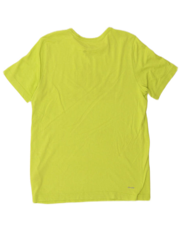 Adidas Boys Climalite Graphic T-Shirt Top 13-14 Years Green Cotton
