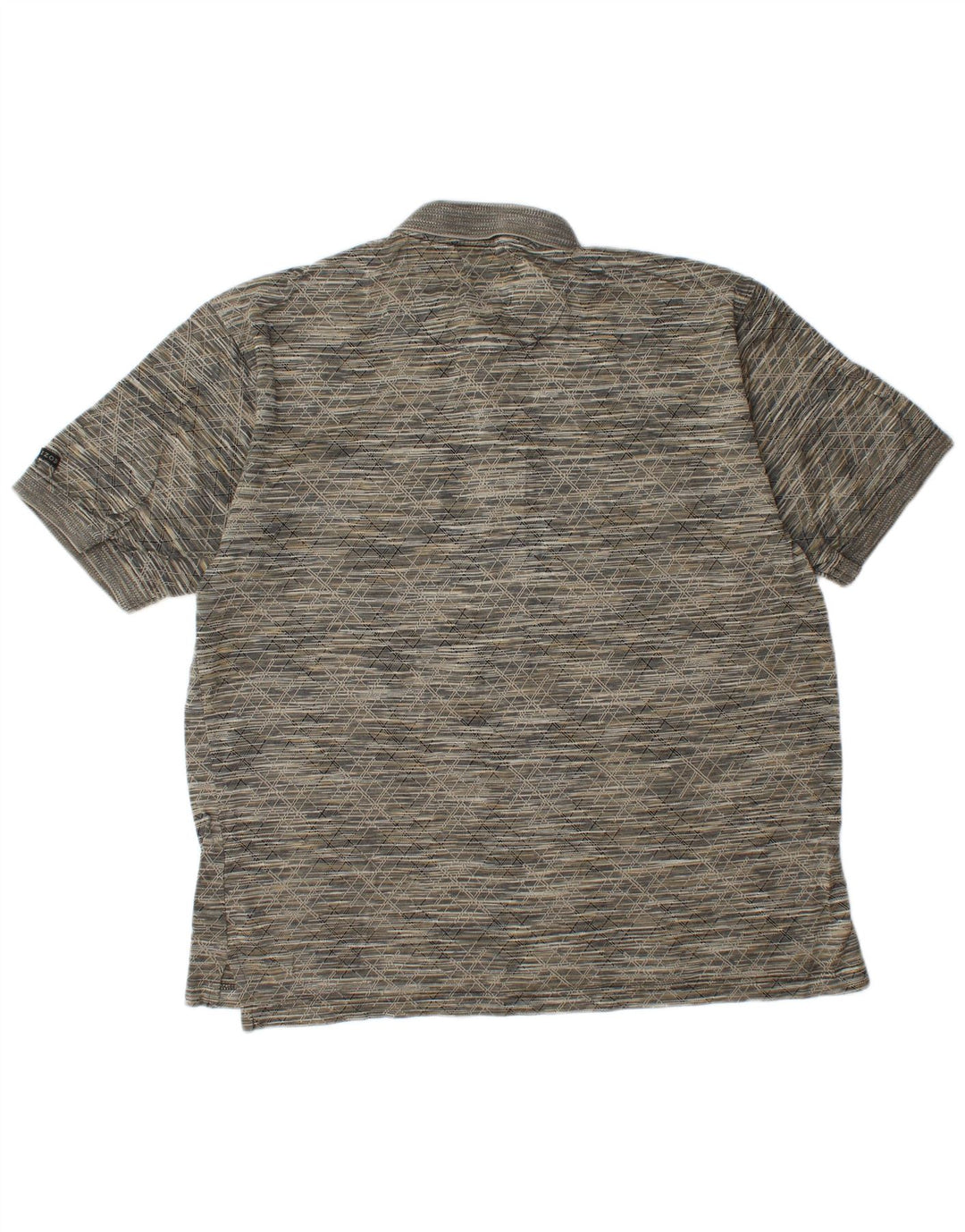 IZOD Mens Polo Shirt Large Grey Geometric Cotton
