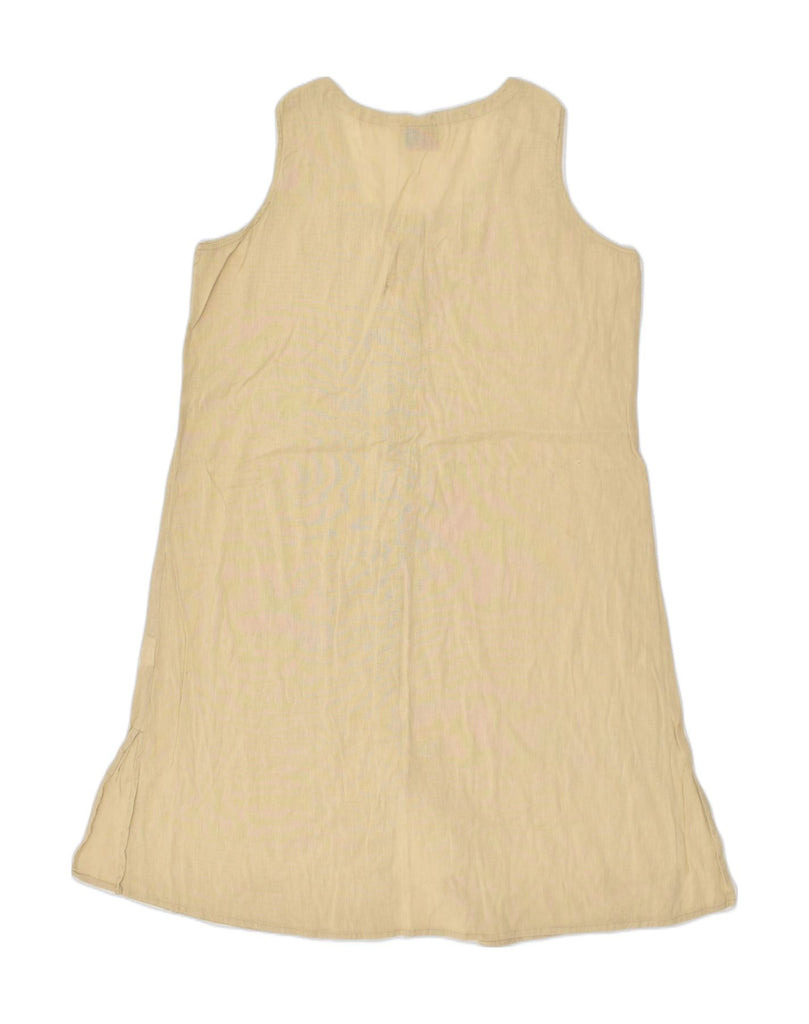 POSITANO BY JEAN PAUL Womens Sleeveless Shirt Dress US 2 XS Beige Linen | Vintage Positano by Jean Paul | Thrift | Second-Hand Positano by Jean Paul | Used Clothing | Messina Hembry 