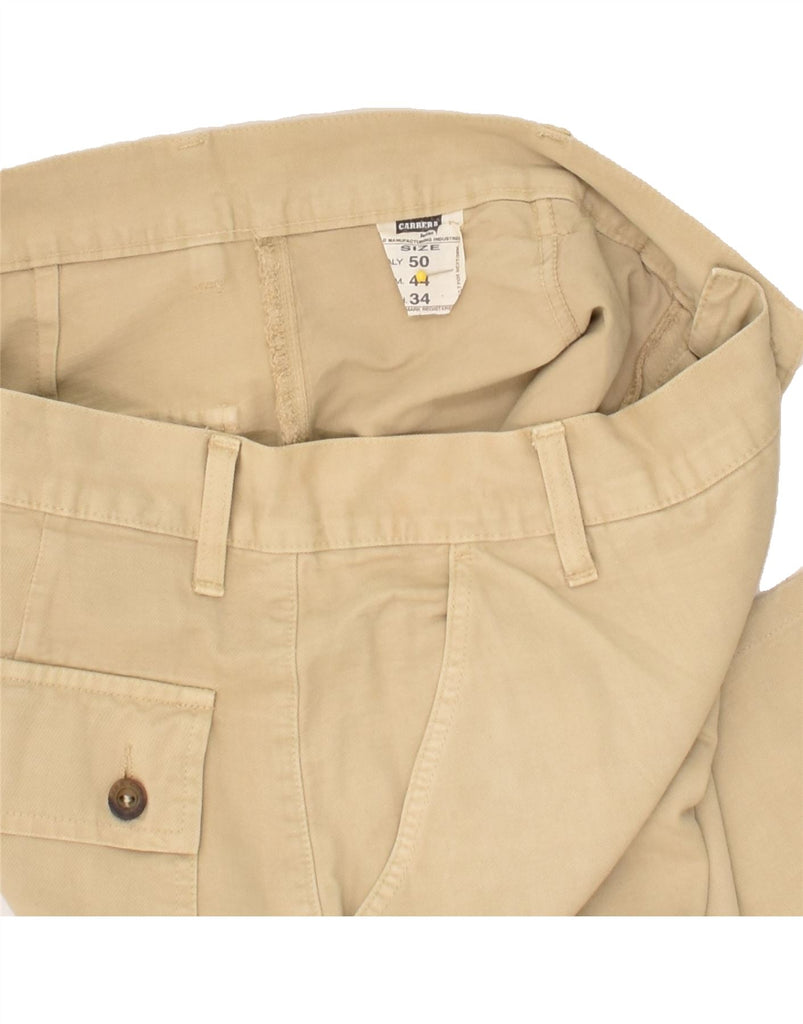 CARRERA Mens Straight Cargo Trousers W34 L33 Beige Cotton | Vintage Carrera | Thrift | Second-Hand Carrera | Used Clothing | Messina Hembry 