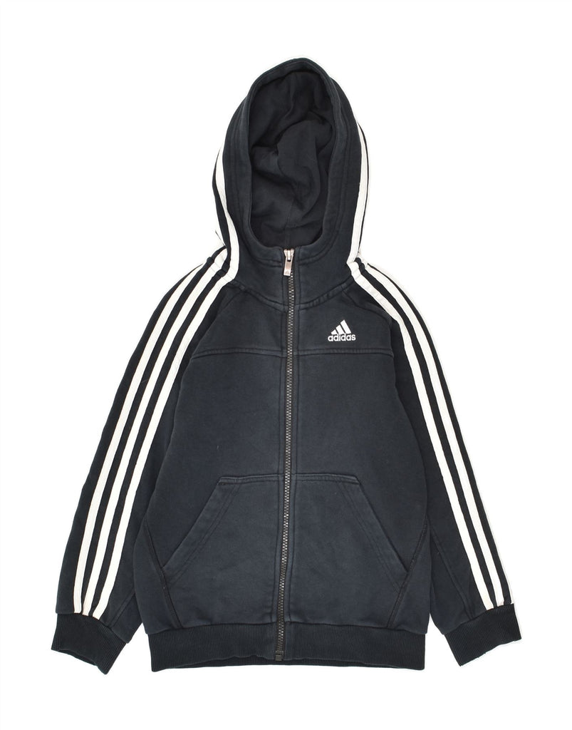 ADIDAS Boys Climalite Zip Hoodie Sweater 7-8 Years Black Cotton | Vintage Adidas | Thrift | Second-Hand Adidas | Used Clothing | Messina Hembry 