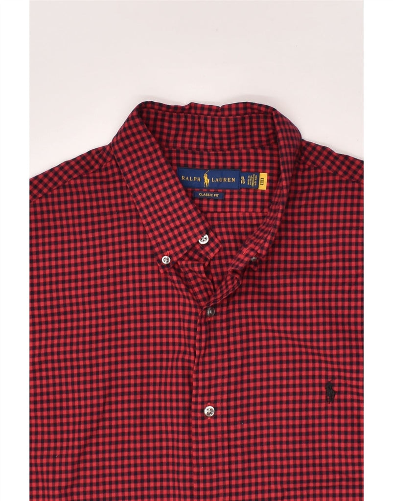RALPH LAUREN Mens Classic Fit Shirt XL Red Gingham Cotton | Vintage Ralph Lauren | Thrift | Second-Hand Ralph Lauren | Used Clothing | Messina Hembry 