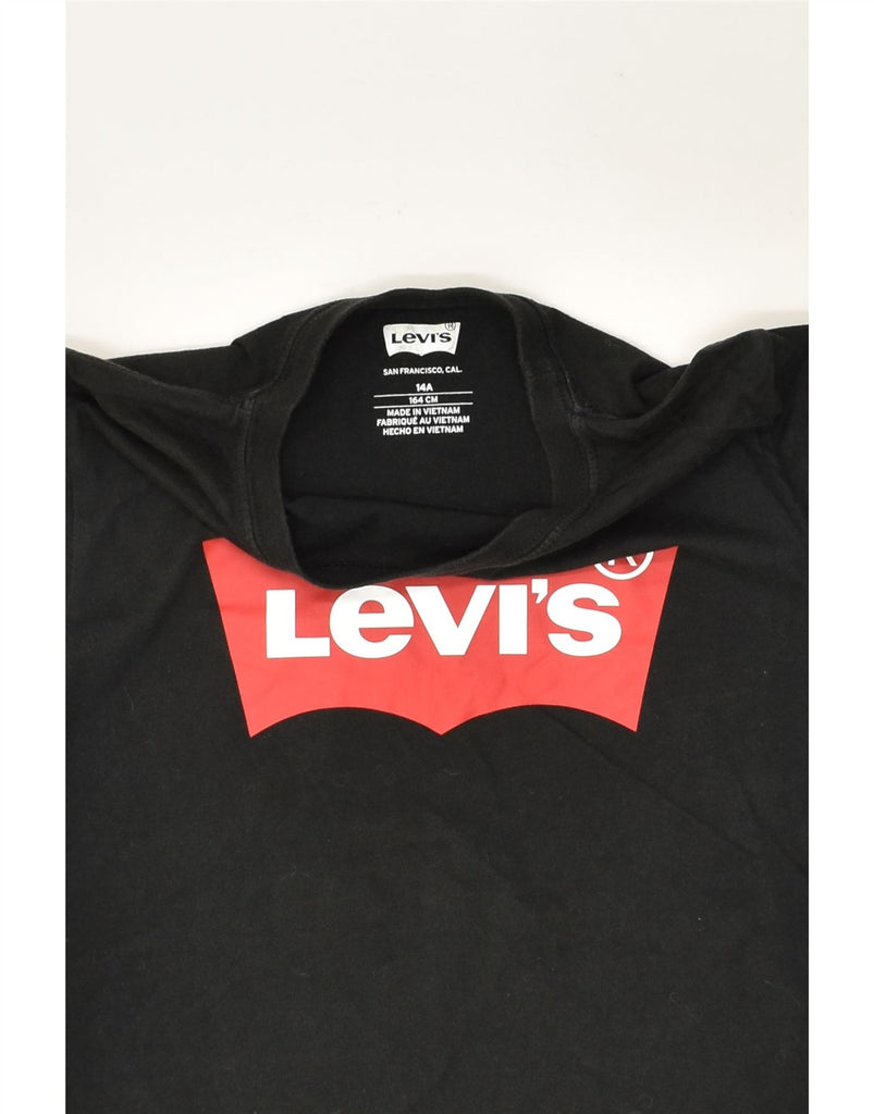 LEVI'S Boys Graphic T-Shirt Top 13-14 Years Black Cotton | Vintage Levi's | Thrift | Second-Hand Levi's | Used Clothing | Messina Hembry 