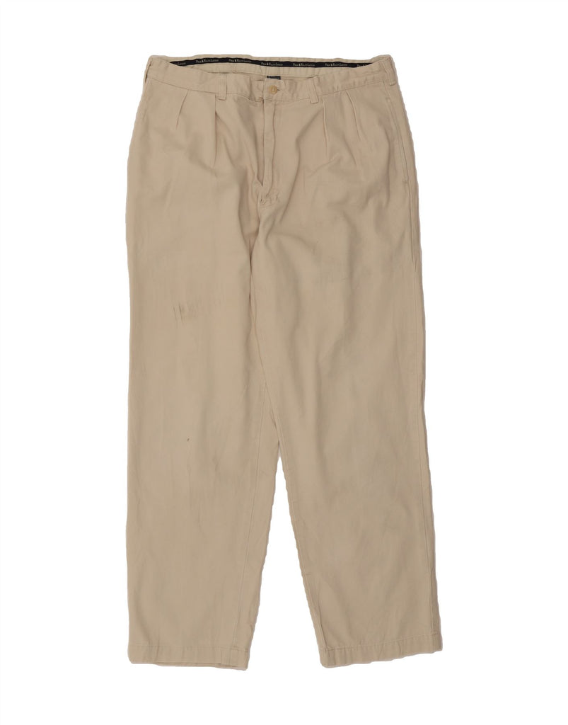 POLO RALPH LAUREN Mens Straight Chino Trousers W36 L32 Beige Cotton Vintage Polo Ralph Lauren and Second-Hand Polo Ralph Lauren from Messina Hembry 