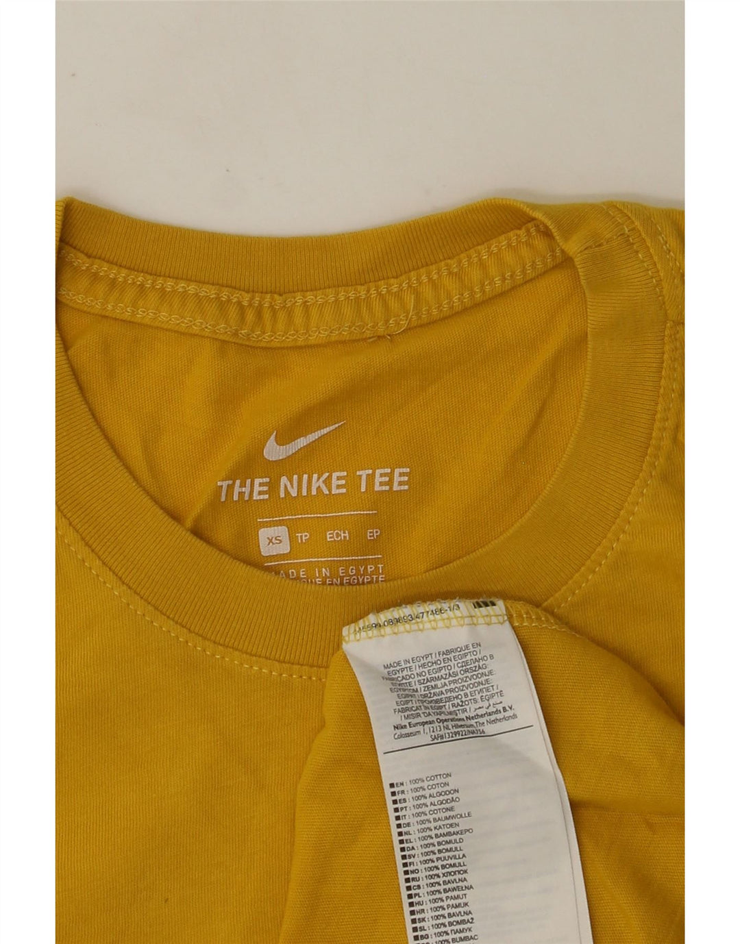 NIKE Mens Graphic T-Shirt Top XS Yellow Cotton