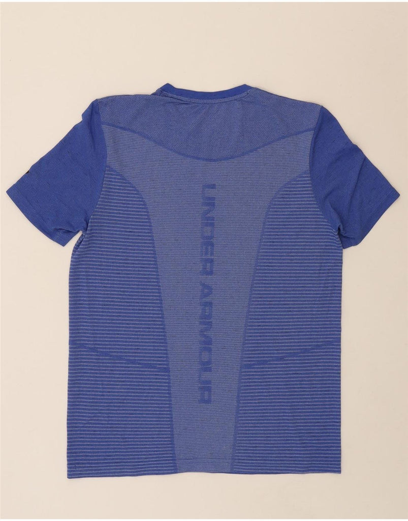 UNDER ARMOUR Mens Graphic T-Shirt Top Medium Blue Striped Vintage Under Armour and Second-Hand Under Armour from Messina Hembry 