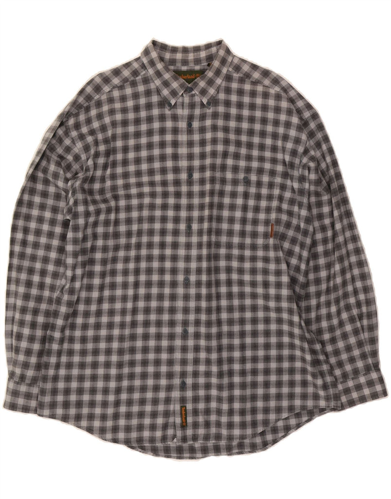 TIMBERLAND Mens Flannel Shirt XL Grey Check Cotton Vintage Timberland and Second-Hand Timberland from Messina Hembry 
