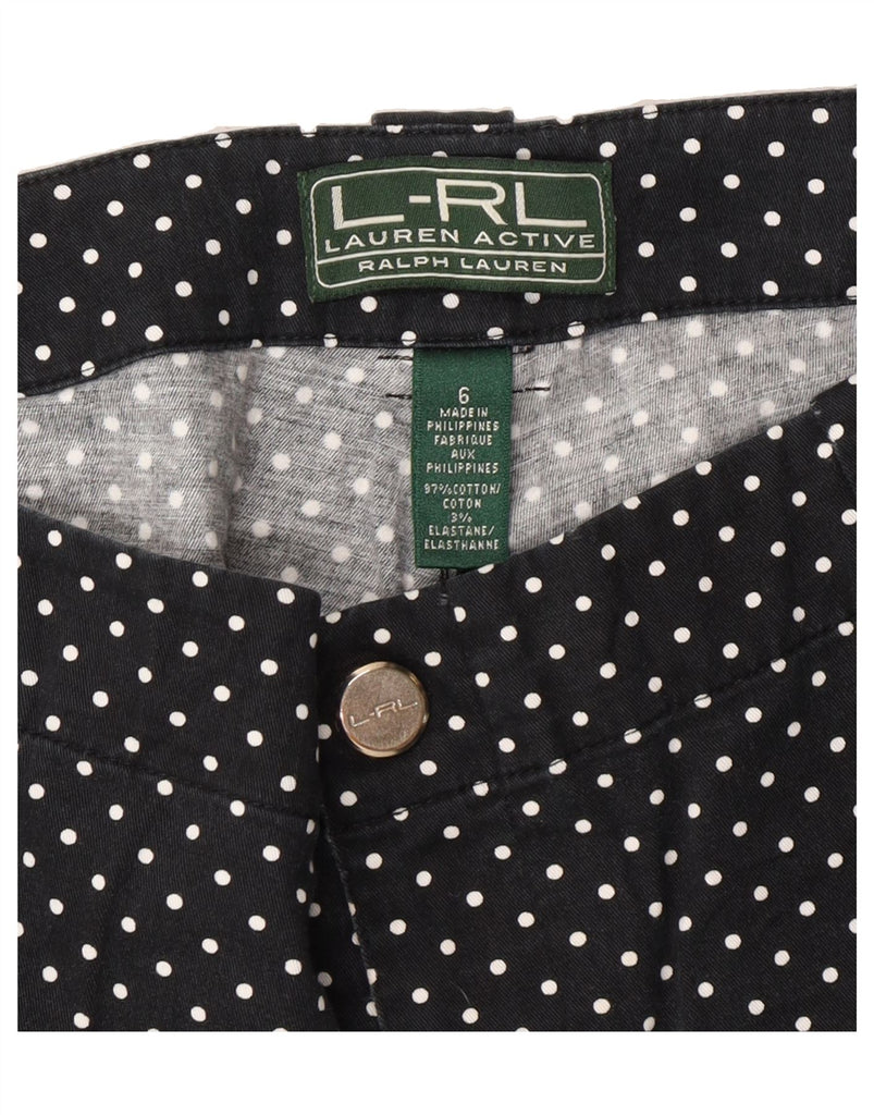RALPH LAUREN Womens Cropped Trousers US 6 Medium W30 L24 Black Polka Dot Vintage Ralph Lauren and Second-Hand Ralph Lauren from Messina Hembry 
