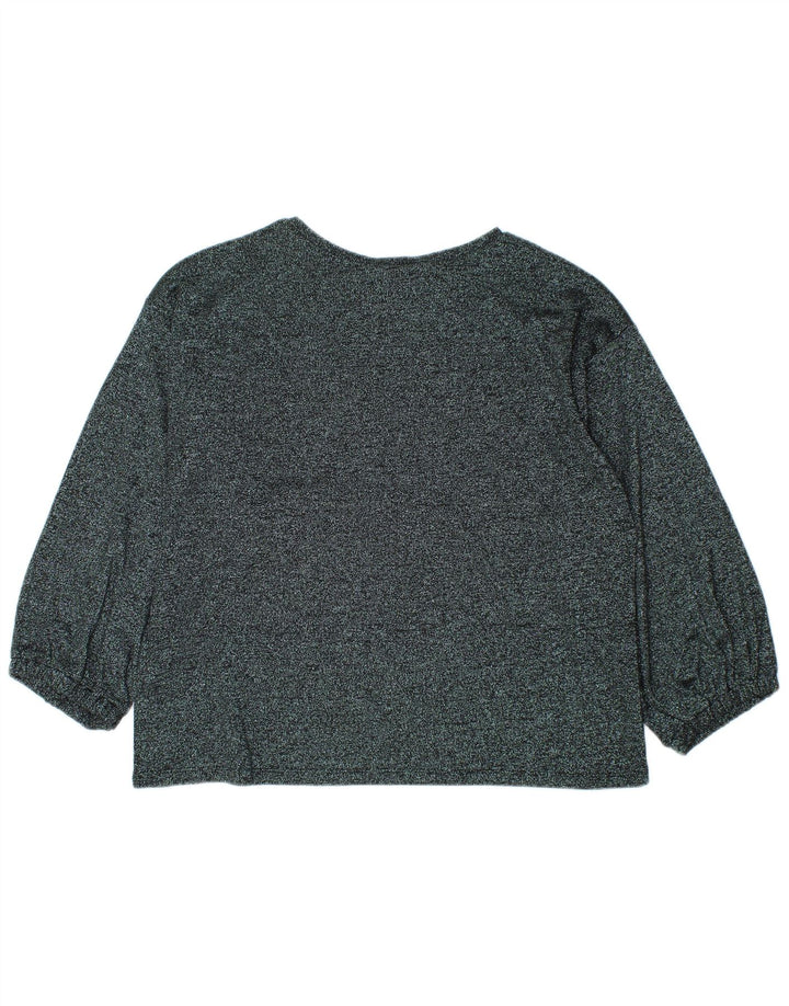 Zara Womens Top Long Sleeve UK 16 Large Grey Flecked