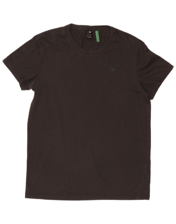 G-Star Mens T-Shirt Top Large Black Cotton