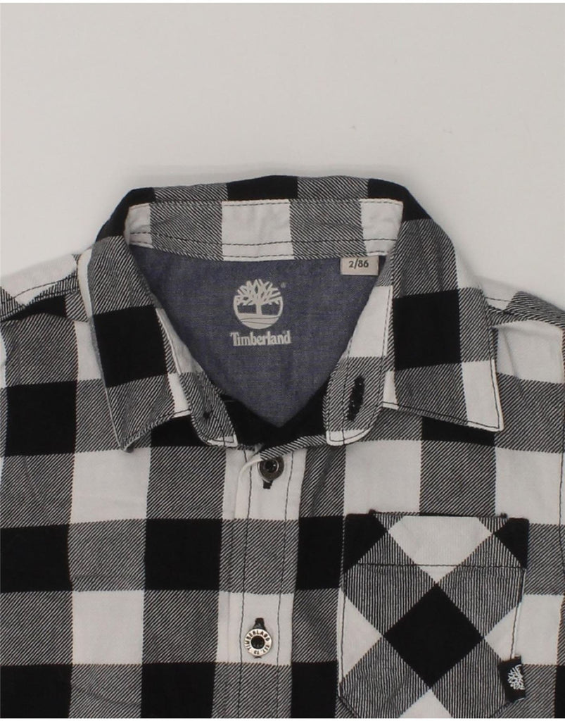 TIMBERLAND Baby Boys Flannel Shirt 18-24 Months Black Gingham Cotton | Vintage Timberland | Thrift | Second-Hand Timberland | Used Clothing | Messina Hembry 