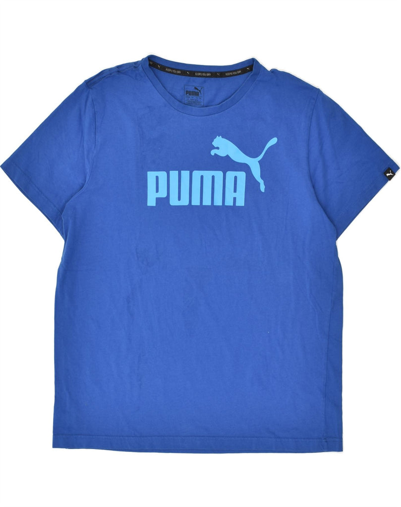 PUMA Mens Graphic T-Shirt Top Large Blue | Vintage Puma | Thrift | Second-Hand Puma | Used Clothing | Messina Hembry 