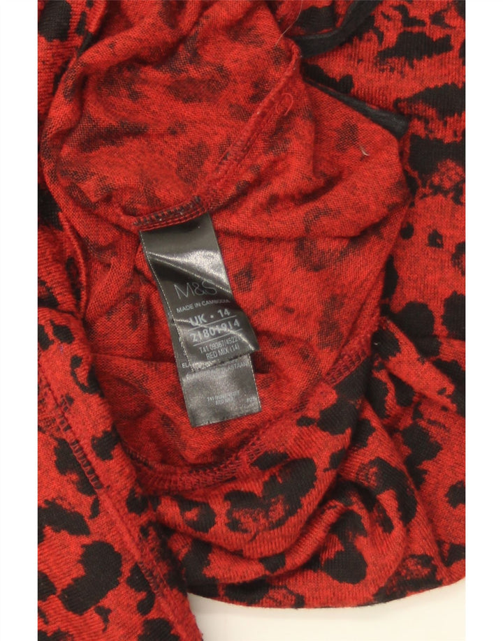 Marks & Spencer Womens Boat Neck Jumper Sweater UK 14 Large Red