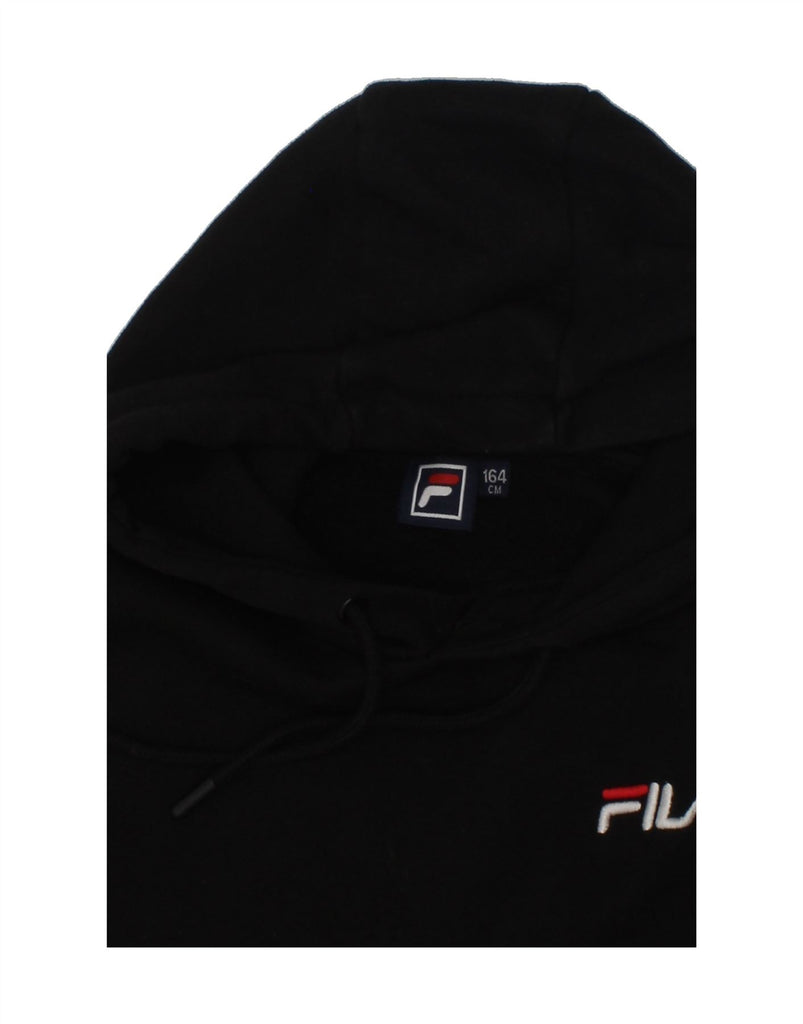 FILA Boys Hoodie Jumper 14-15 Years Black Cotton | Vintage Fila | Thrift | Second-Hand Fila | Used Clothing | Messina Hembry 