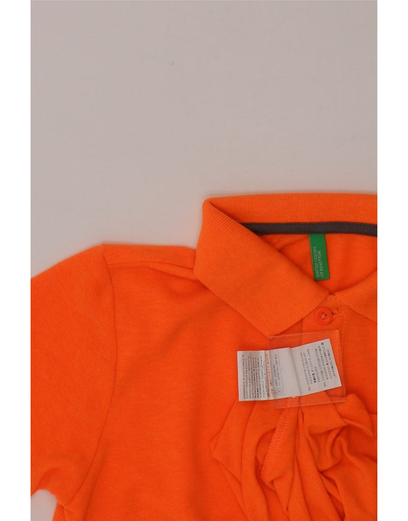 BENETTON Boys Polo Shirt 10-11 Years XL Orange Polyester Vintage Benetton and Second-Hand Benetton from Messina Hembry 