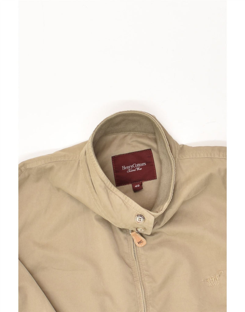 HENRY COTTONS Mens Bomber Jacket IT 46 Small Beige Cotton | Vintage Henry Cottons | Thrift | Second-Hand Henry Cottons | Used Clothing | Messina Hembry 