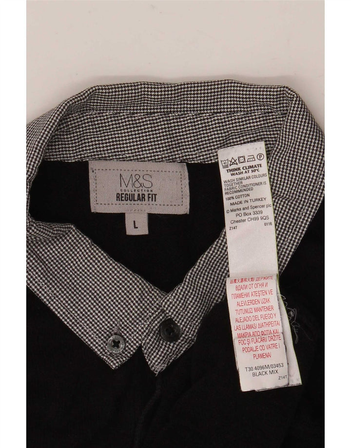 Marks & Spencer Mens Regular Fit Polo Neck Jumper Sweater Large Black