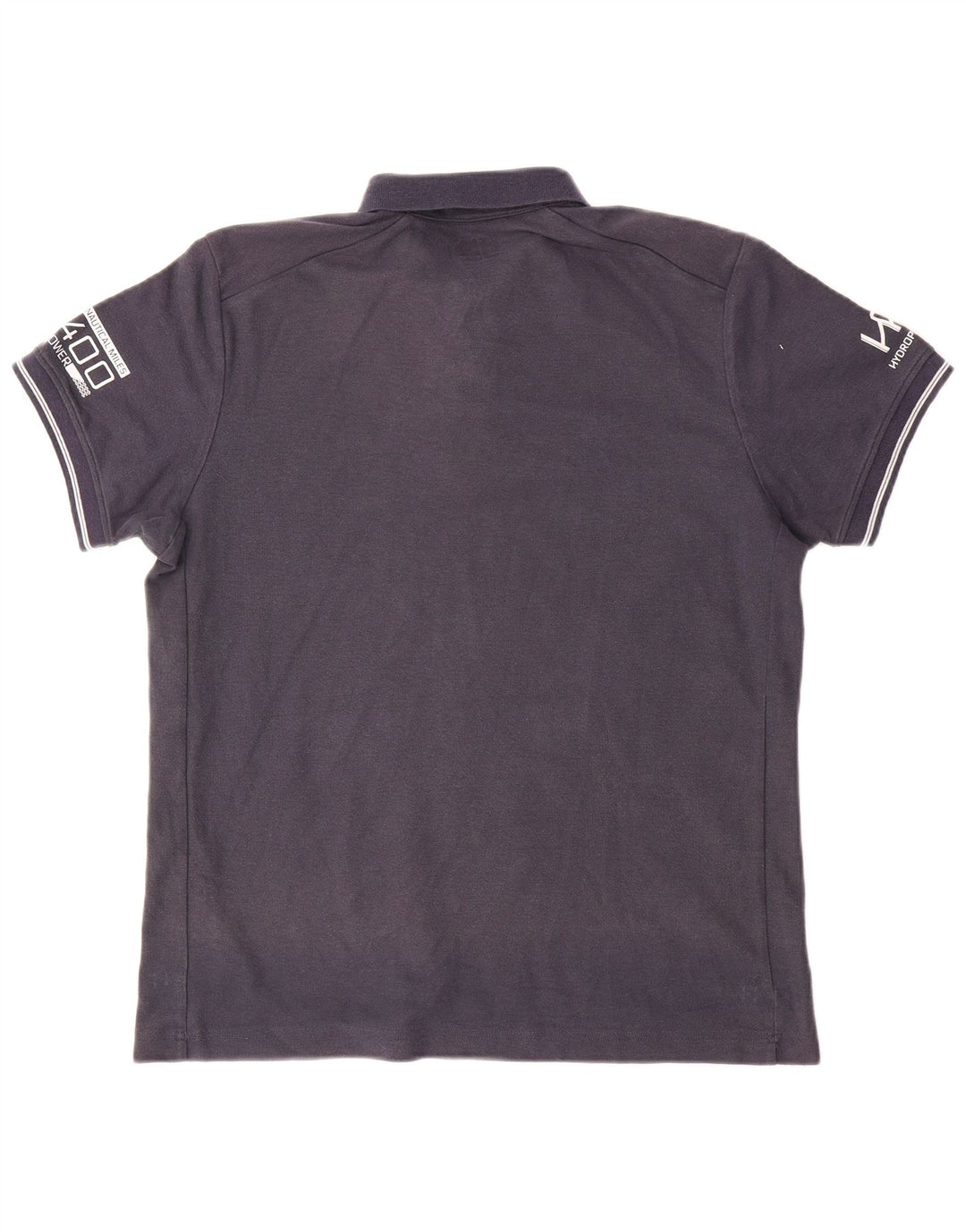 Helly Hansen Mens Graphic Polo Shirt Medium Navy Blue Cotton