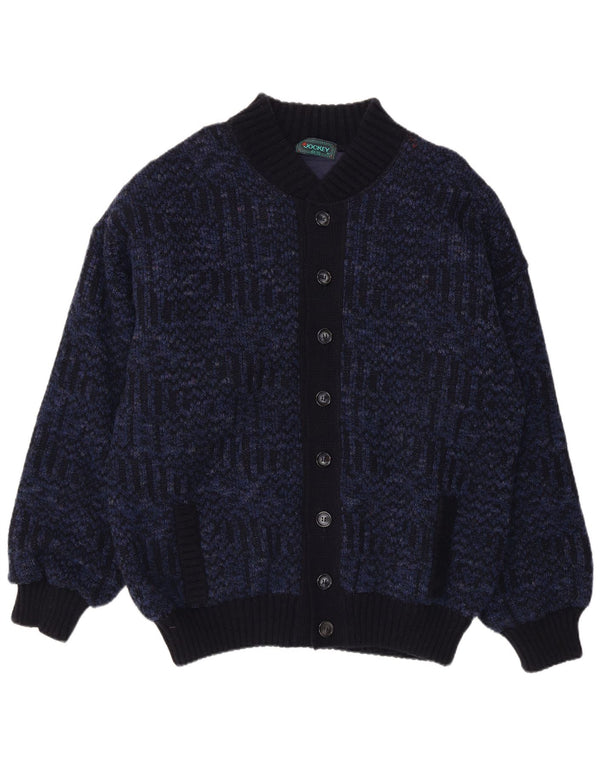 Jockey Mens Cardigan Sweater 2XL Navy Blue Flecked Wool