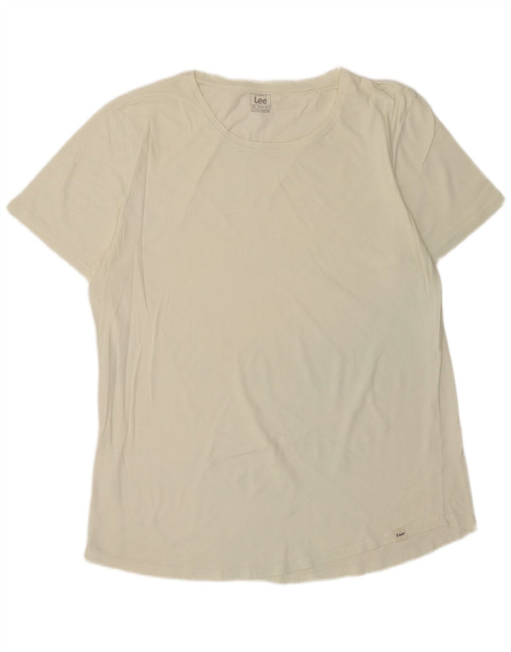 Lee Mens Long Regular Fit T-Shirt Top 2XL White