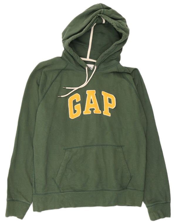 Gap Mens Graphic Hoodie Jumper XL Green Cotton