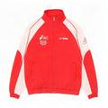 Asics Mens Graphic Tracksuit Top Jacket Medium Red Colourblock Polyester