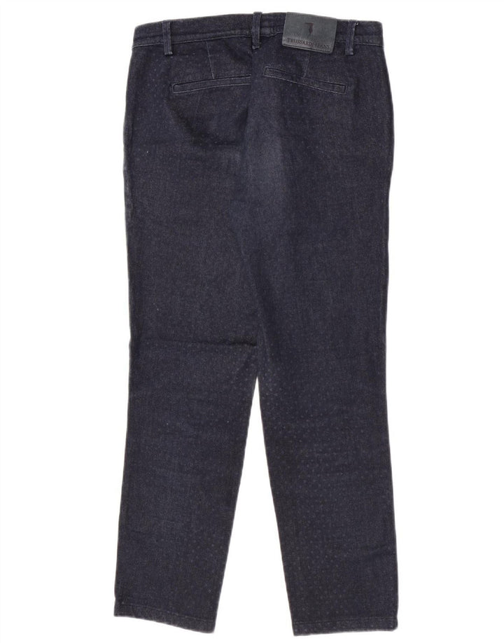 Trussardi Womens Straight Jeans W30 L27 Navy Blue Spotted