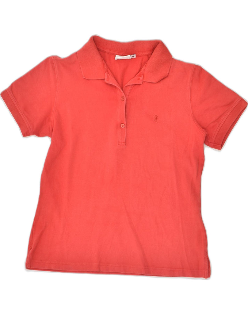 CONTE OF FLORENCE Womens Polo Shirt UK 12 Medium Red Cotton | Vintage Conte of Florence | Thrift | Second-Hand Conte of Florence | Used Clothing | Messina Hembry 