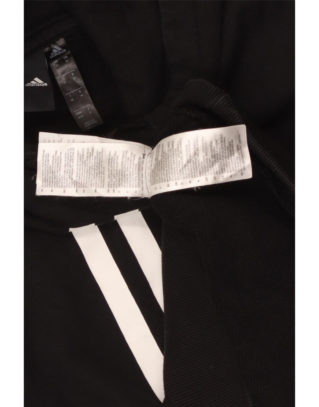 ADIDAS Mens Hoodie Jumper Medium Black Cotton