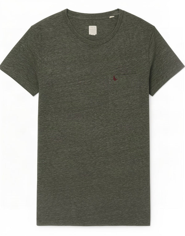 Jack Wills Mens T-Shirt Top Medium Khaki Flecked Cotton
