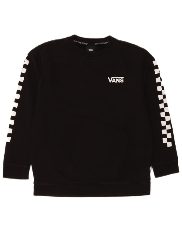 Vans Womens Graphic Sweatshirt Jumper UK 16 Large Black Geometric Cotton