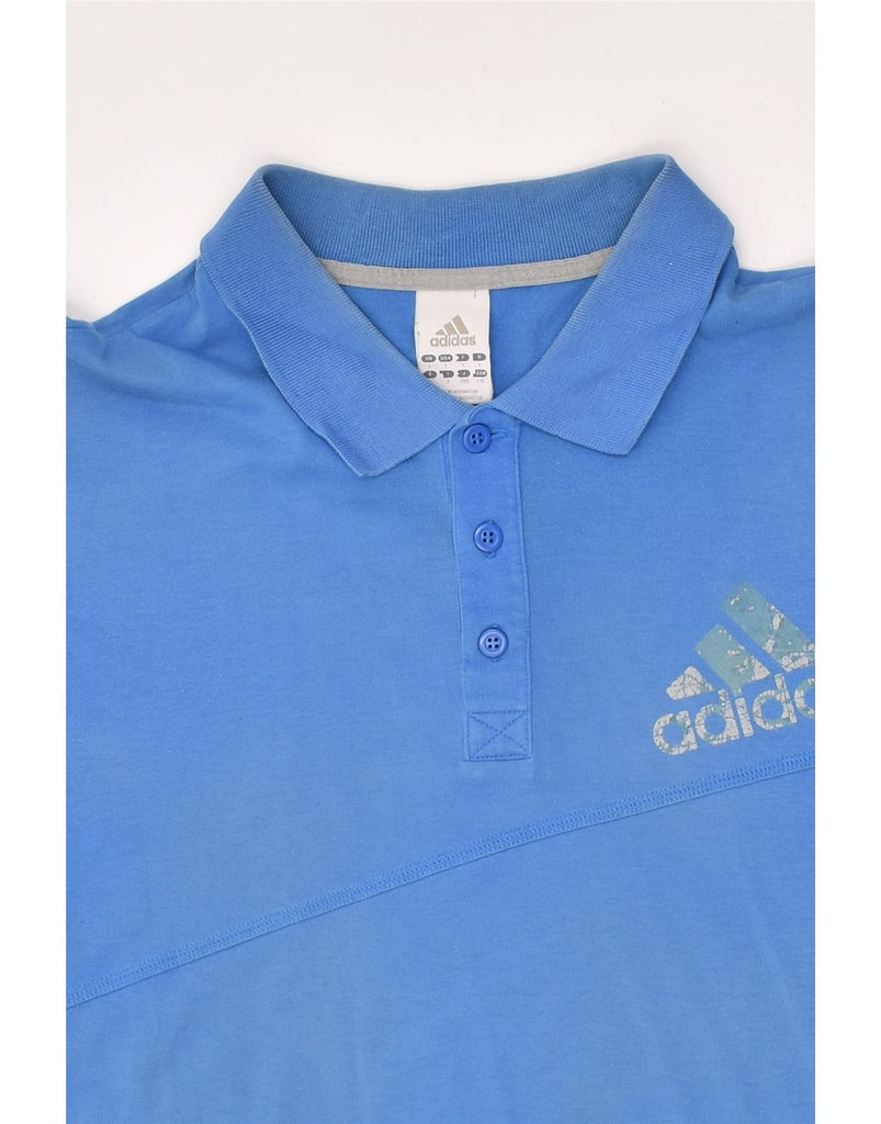 ADIDAS Mens Polo Shirt Large Blue Cotton | Vintage Adidas | Thrift | Second-Hand Adidas | Used Clothing | Messina Hembry 