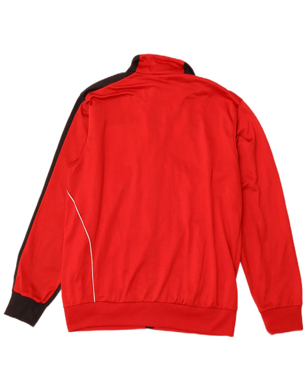 ADIDAS Mens Tracksuit Top Jacket UK 40/42 Medium Red Colourblock Sports