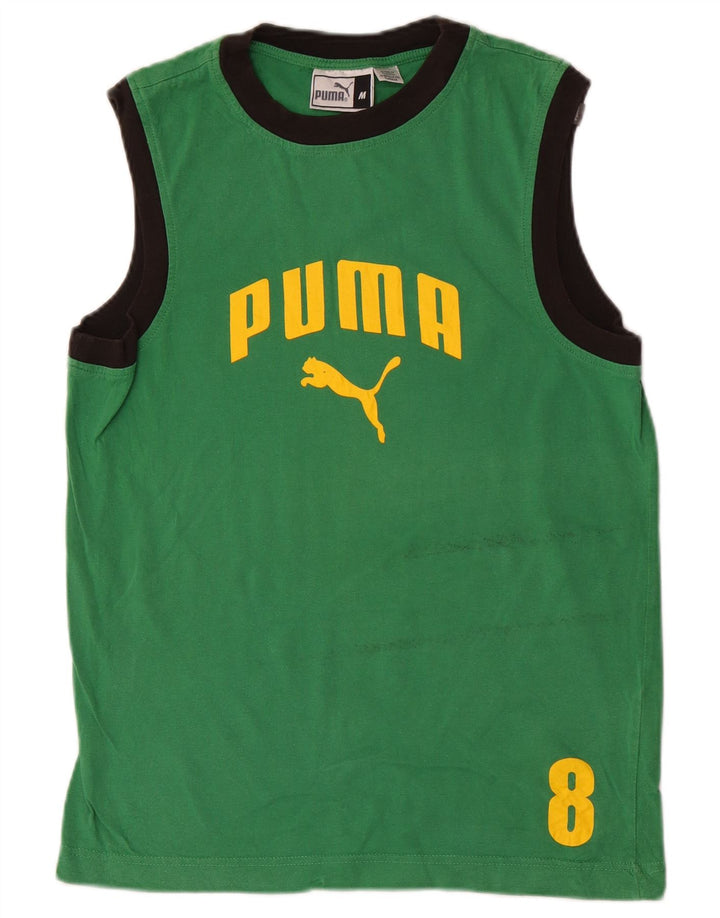 Puma Mens Graphic Vest Top Medium Green Colourblock