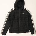ADIDAS Womens Hooded Padded Jacket UK 6 XS Black Polyester Vintage Adidas and Second-Hand Adidas from Messina Hembry 